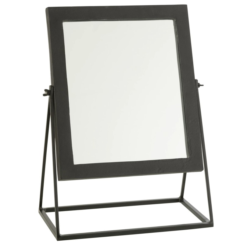 Espelho quadrado com suporte em metal preto 34x20x47cm Espelho quadrado com suporte em metal preto 34x20x47cm