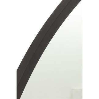 Espejo redondo de metal negro Ø50 cm.