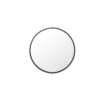 Miroir rond en métal noir D.50 cm
