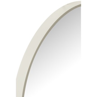 Miroir rond en verre et métal blanc D.40cm