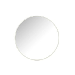 Miroir rond en verre et métal blanc D.40cm