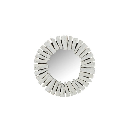 Espejo de madera blanca de 46x3x46 cm