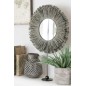 Miroir rond sur socle en Raphia gris 41x9x51 cm Miroir rond sur socle en Raphia gris 41x9x51 cm