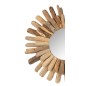 Espejo redondo de madera flotante 52x52
