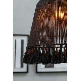Lampe suspendue en jute noir 53x53x53 cm