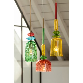 Suspension en verre multicouleur 15x15x160 cm