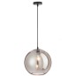 Lampe boule suspendue en verre argent 30x30x220 cm