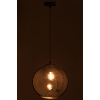 Lampe boule suspendue en verre argent 30x30x220 cm