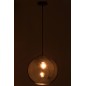 Lampe boule suspendue en verre argent 30x30x220 cm