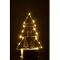 Árbol de Navidad con calendario y led en madera blanca 19x7,5x31 cm