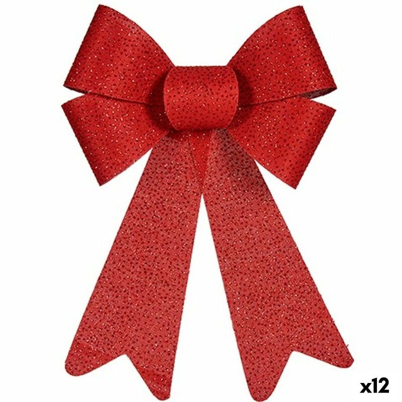 Lazo Adorno Navideño Rojo PVC 16 x 24 x 4 cm (12 Unidades)