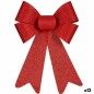 Lazo Adorno Navideño Rojo PVC 16 x 24 x 4 cm (12 Unidades)