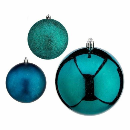 Lot de boules de Noël Bleu Plastique 10 x 11 x 10 cm (16 Unités)