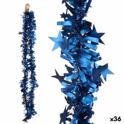 Guirlande de Noël guirlande Etoiles Bleu 9 x 9 x 200 cm (36 Unités)