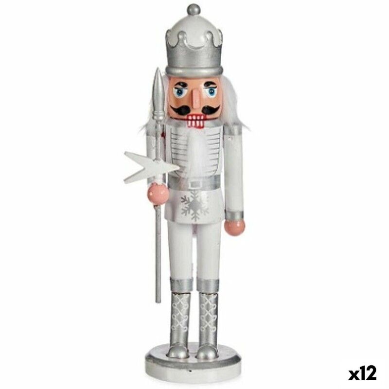 Figurine Décorative Casse-Noisette Blanc Argenté Plastique 9,5 x 28,5 x 7,5 cm (12 Unités) Figurine Décorative Casse-Noisette Blanc Argenté Plastique 9,5 x 28,5 x 7,5 cm (12 Unités)