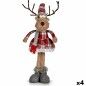 Figurine Décorative Cerf Blanc Marron Rouge Gris 16 x 57 x 22 cm (4 Unités)