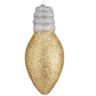 Décorations de Noël Ampoule Doré Argenté Plastique 5 x 6 x 12 cm (12 Unités)