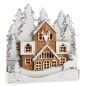 Figurine Décorative Lumière ville Blanc Marron Bois 44 x 43 x 6 cm (4 Unités)
