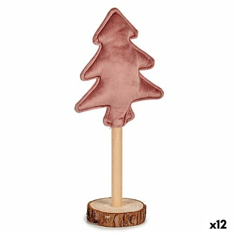 12 sapins de Noël en polyester rose 8 x 13 x 30 cm