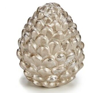 Figurine Décorative Pomme de pin Argenté Céramique 6 x 7 x 6 cm (48 Unités)