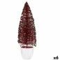 Statuetta decorativa albero di Natale rosso in plastica 10 x 33 x 10 cm (6 unità)