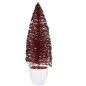 Statuetta decorativa albero di Natale rosso in plastica 10 x 33 x 10 cm (6 unità)