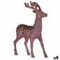 Figura Decorativa Reno de Navidad Rosa Plástico 15 x 45 x 30 cm (8 Unidades)