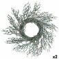 Corona de Navidad Rama Azul Plástico 50 x 10 x 50 cm (2 Unidades)