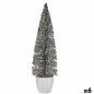Statuetta decorativa Albero di Natale Argentato in Plastica 10 x 38 x 10 cm (6 Unità)