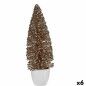 Statuetta decorativa Abete di Natale Menta champagne Plastica 10 x 33 x 10 cm (6 unità)