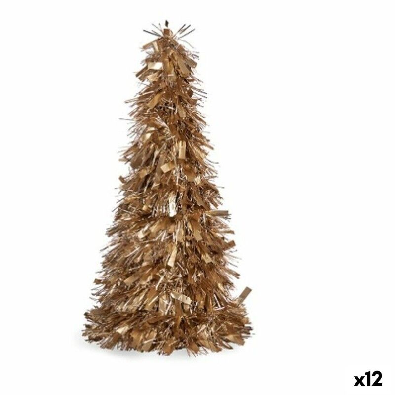 Figurine Décorative Sapin de Noël guirlande Doré polypropylène PET 27 x 45,5 x 27 cm (12 Unités) Figurine Décorative Sapin de Noël guirlande Doré polypropylène PET 27 x 45,5 x 27 cm (12 Unités)