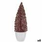 Statuetta decorativa Albero di Natale Rosa Dorato in Plastica 9 x 28 x 9 cm (6 Unità)