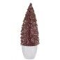 Statuetta decorativa Albero di Natale Rosa Dorato in Plastica 9 x 28 x 9 cm (6 Unità)