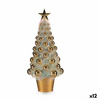 Figura Decorativa Árbol de Navidad Dorado Polipropileno PET 16 x 37,5 x 16 cm (12 Unidades)