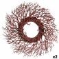 Couronne de Noël Branche Rouge Plastique 50 x 10 x 50 cm (2 Unités)