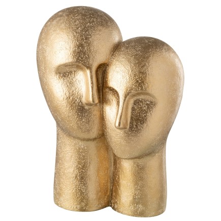Cabeza de pareja en resina dorada 31*21*42 cm