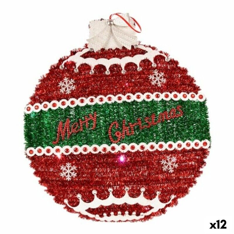 Décorations de Noël Pendentif Boule de Noël guirlande Lumière LED Blanc Rouge polypropylène PET 40 x 5,5 x 40 cm (12 Unités) Décorations de Noël Pendentif Boule de Noël guirlande Lumière LED Blanc Rouge polypropylène PET 40 x 5,5 x 40 cm (12 Unités)
