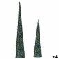 Set de Figuras Conos Lentejuelas Azul Dorado Plástico (4 Unidades)