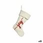 Adorno Navideño Joy Calcetín de Navidad Blanco Tela 28 x 4 x 46 cm (12 Unidades)