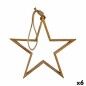 Adorno Navideño Estrella Marrón Yute Madera 41,5 x 7 x 78 cm (6 Unidades)
