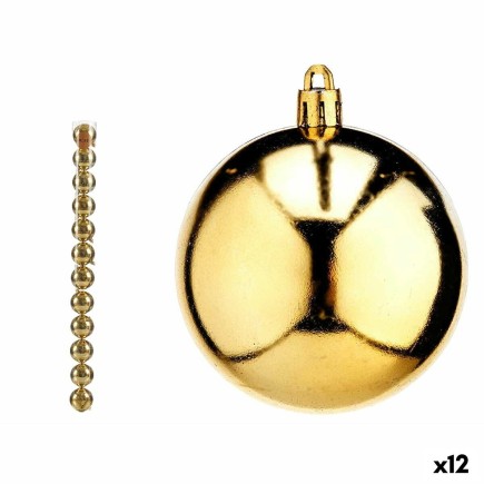 Set di palline di Natale in PVC dorato Ø 7 cm (12 pezzi)