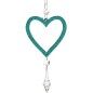 Décorations de Noël Coeur Vert Plastique Paillettes 9 x 16 x 2 cm (24 Unités)