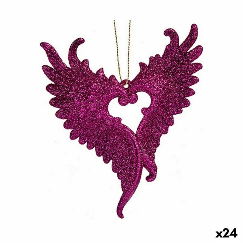 Décorations de Noël Ailes d'ange Fuchsia Plastique Paillettes 12 x 13 x 2,5 cm (24 Unités) Décorations de Noël Ailes d'ange Fuchsia Plastique Paillettes 12 x 13 x 2,5 cm (24 Unités)