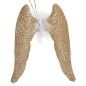 Adorno Navideño Alas de Ángel Champagne Plástico Purpurina 12,5 x 15 x 2,5 cm (24 Unidades)