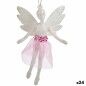 Adorno Navideño Hada Blanco Plástico Purpurina 8 x 12 x 5 cm (24 Unidades)