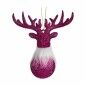 Adorno Navideño Reno Fucsia Plástico Purpurina 13,5 x 15,5 x 7 cm (24 Unidades)