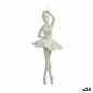 Décorations de Noël Ballerine Blanc Plastique Paillettes 6,7 x 16 x 6,7 cm (24 Unités)