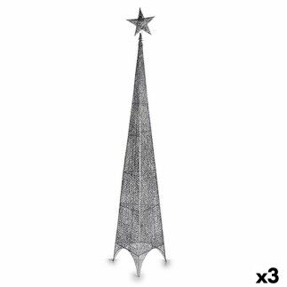Albero di Natale Stella Tour Argento Metallo Plastica 42 x 218 x 42 cm (3 Unità)
