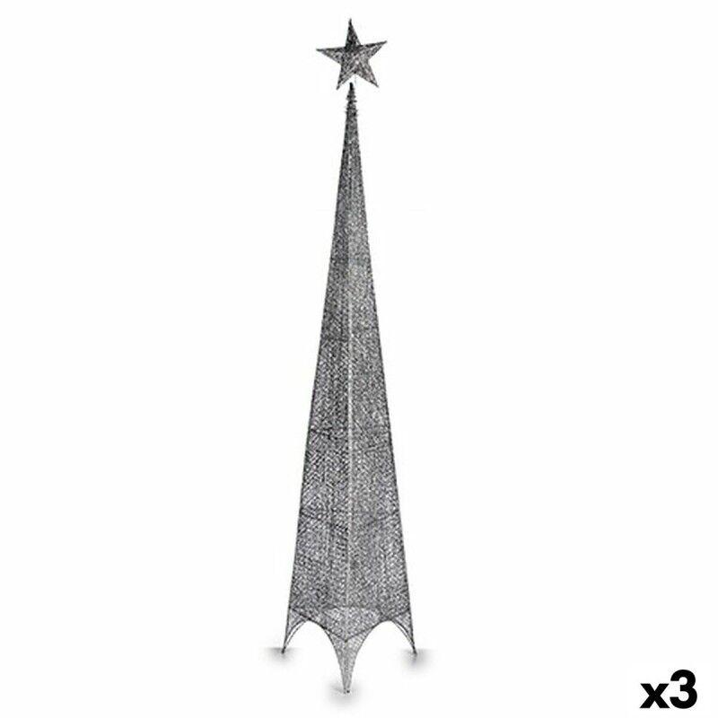 Albero di Natale Stella Tour Argento Metallo Plastica 42 x 218 x 42 cm (3 Unità)