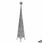 Árbol de Navidad Estrella Torre Plateado Metal Plástico 42 x 218 x 42 cm (3 Unidades)